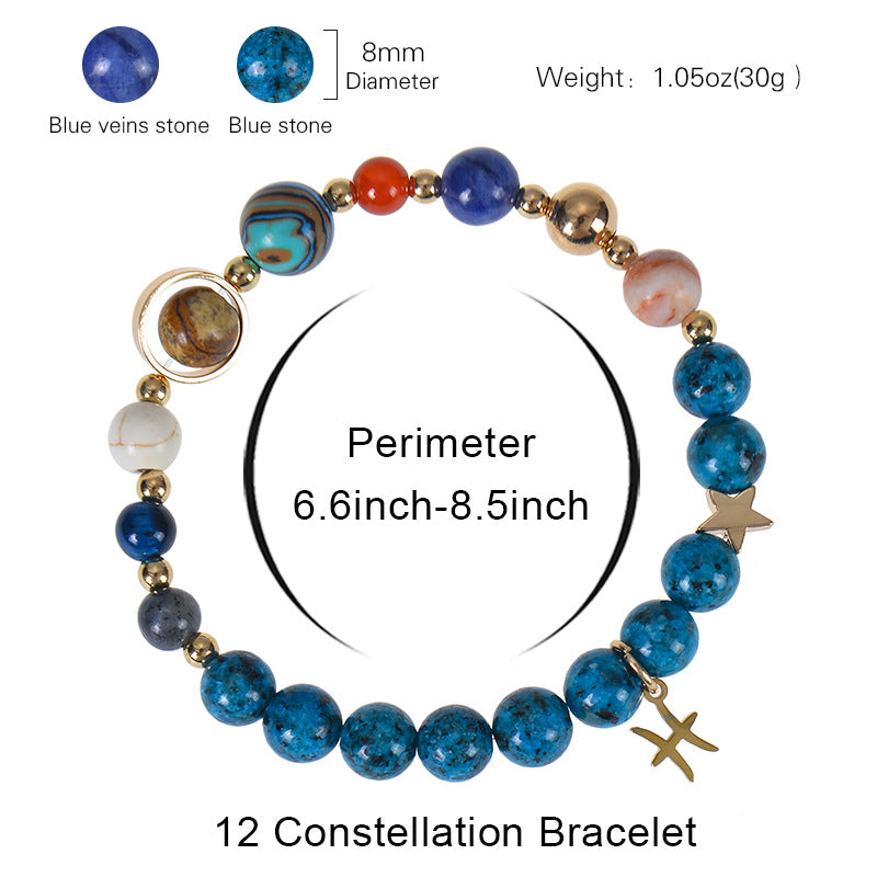 Eight planets and 12 constellations bracelet