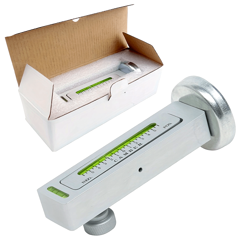 Automotive wheel alignment magnetic level