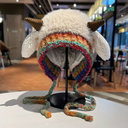 🦌【Winter essentials】Knitted ear-protecting windproof and warm antler hat🧣