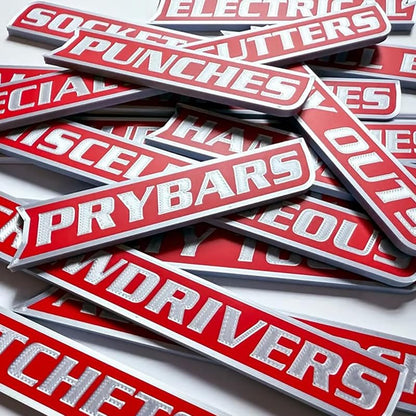 🔩12 magnetic toolbox labels