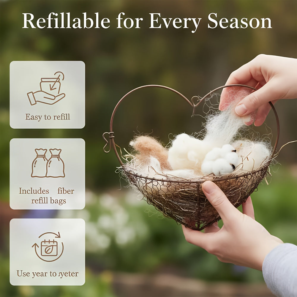 🐦Handmade heart-shaped fiber bird's nest