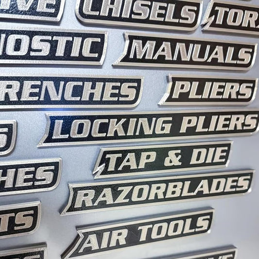 🔩12 magnetic toolbox labels