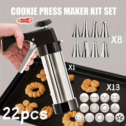 22-piece cookie press/extruder set