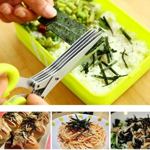 ✂️Garlic Press Rocker+5 Blade Kitchen Salad Scissors