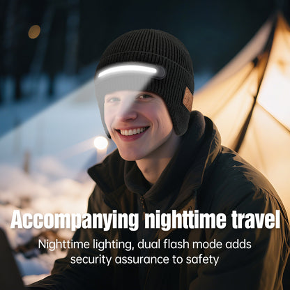 🎧Bluetooth LED black knitted hat