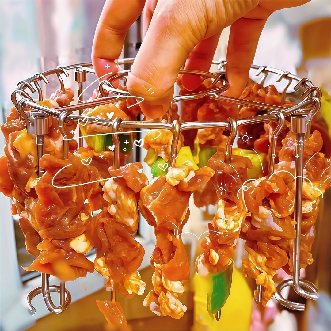 🔥304 stainless steel vertical grill with 24 skewers