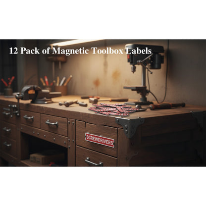 🔩12 magnetic toolbox labels