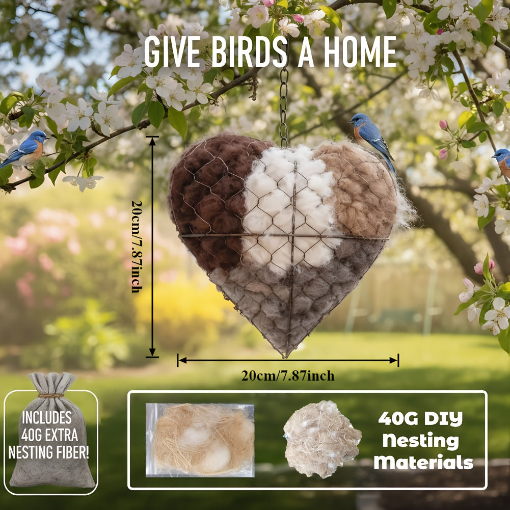 🐦Handmade heart-shaped fiber bird's nest