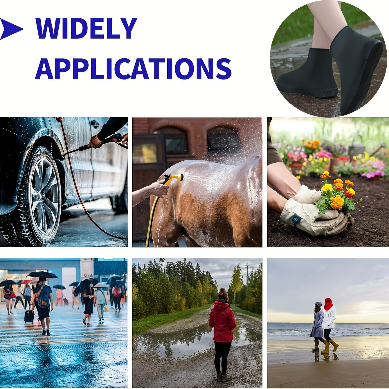 👟Durable silicone rain boot covers