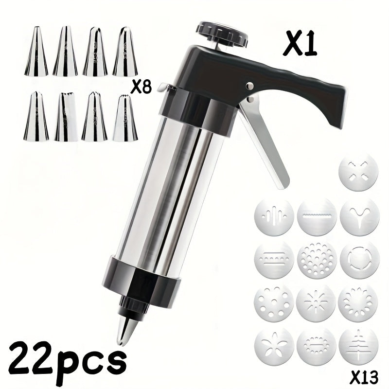 22-piece cookie press/extruder set