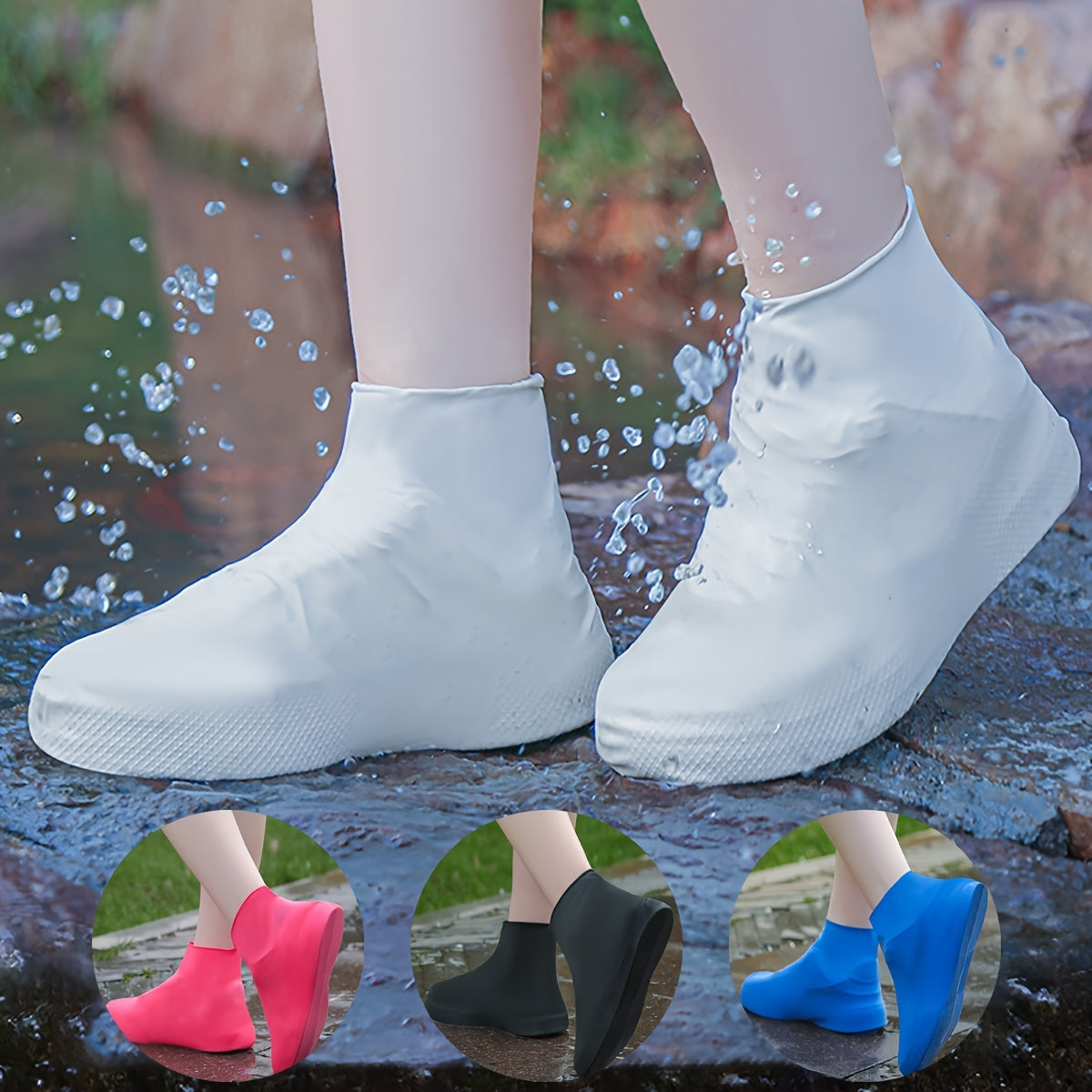 👟Durable silicone rain boot covers