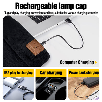 🎧Bluetooth LED black knitted hat