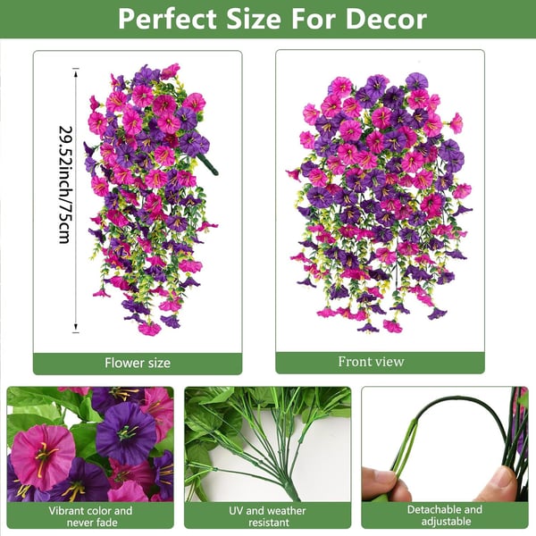 🌺UV Resistant Hanging Artificial Morning Glory Vine 💖(2 PCS)