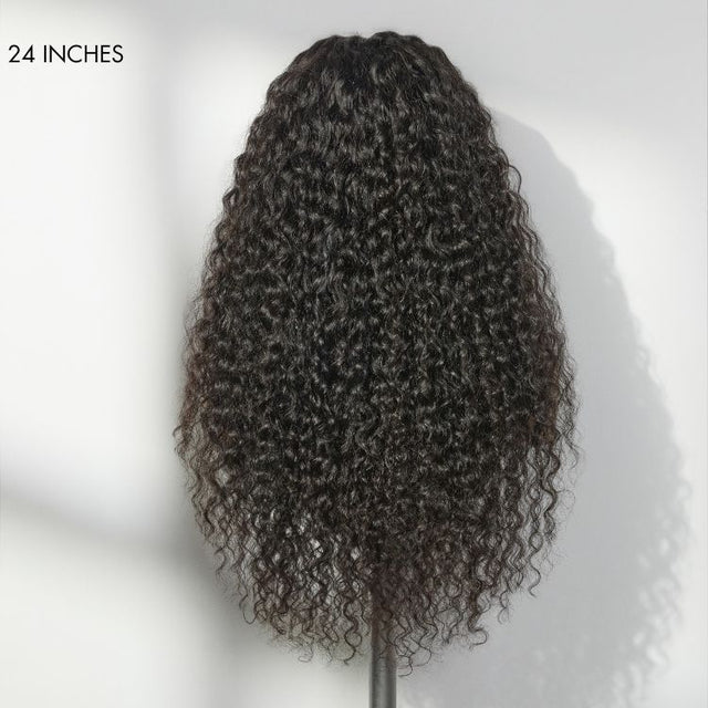 🔥 free shipping🔥 250% Density Water Wave Glueless Flexi-Fit Drawstring 13x4 Frontal Lace Fluffy Curly Wig Pre-Cut Lace