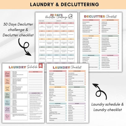 📓ADHD Cleaning & Organizing Toolkit - Chore Planner✔