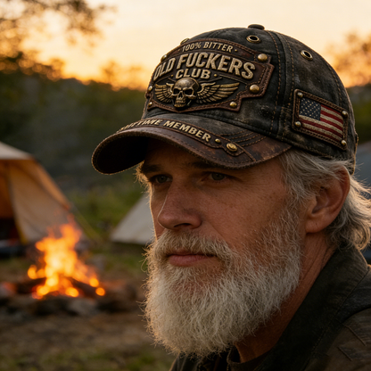 🏆Flash Sale 60% OFF - ❤️Old Fuckers Club-Handmade Vintage Baseball Cap🎁-BUY 3 FREE SHIPPING