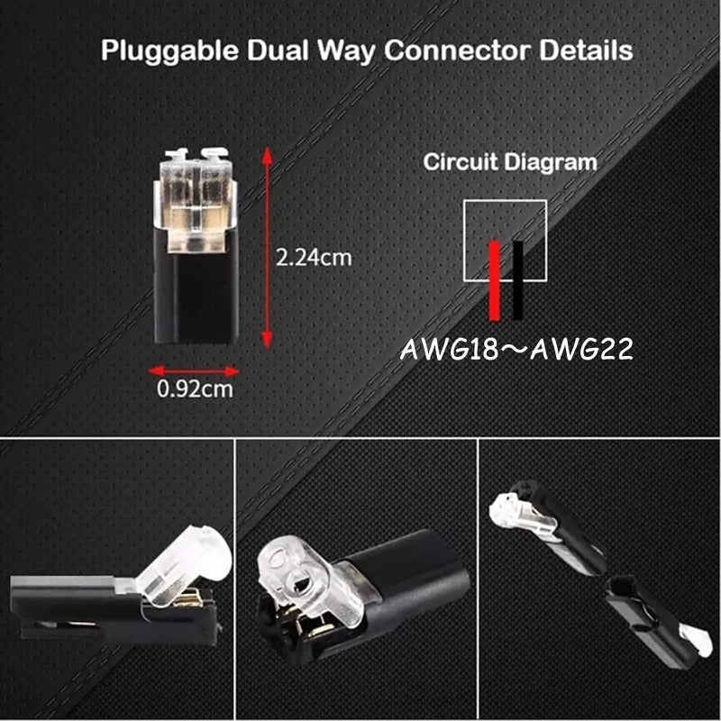 Limited Offer -🔌2-Pin Solderless Wire Connector – Compact Plug for LED Strips & 18–22 AWG Cables