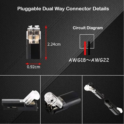 Limited Offer -🔌2-Pin Solderless Wire Connector – Compact Plug for LED Strips & 18–22 AWG Cables