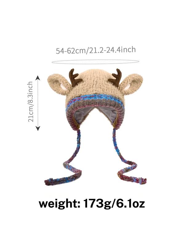 🦌【Winter essentials】Knitted ear-protecting windproof and warm antler hat🧣