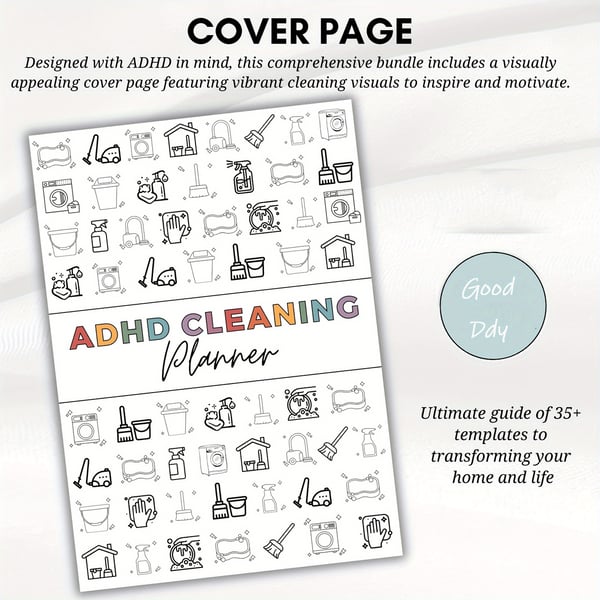 📓ADHD Cleaning & Organizing Toolkit - Chore Planner✔