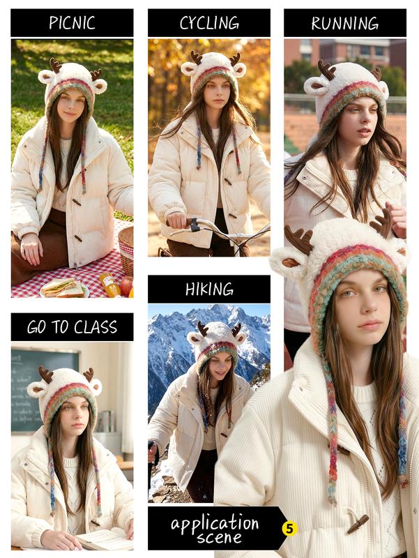 🦌【Winter essentials】Knitted ear-protecting windproof and warm antler hat🧣