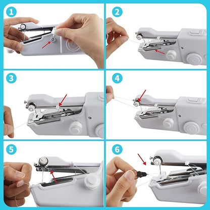 Portable handheld sewing machine