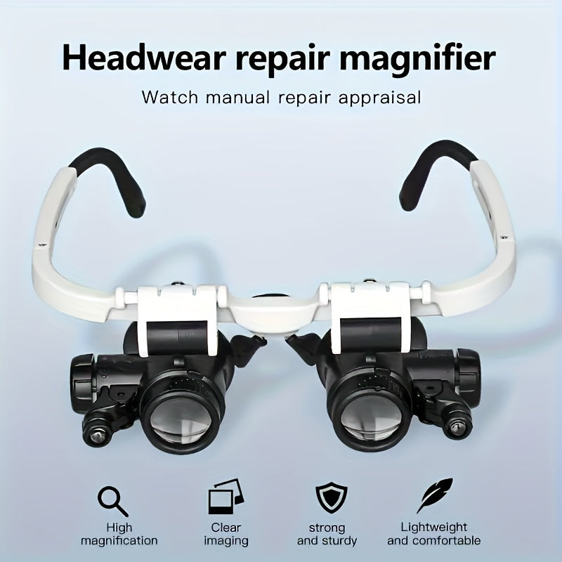 Headwear repair magnifier