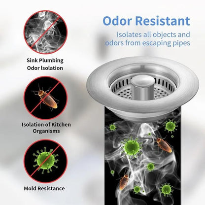 🔥Upgraded 3 in 1 Kitchen Sink Drain Strainer