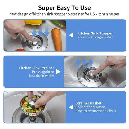 🔥Upgraded 3 in 1 Kitchen Sink Drain Strainer