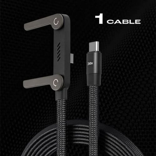 ⚡️240w super fast charging📱Invisible Holder Charger Cable with Stand