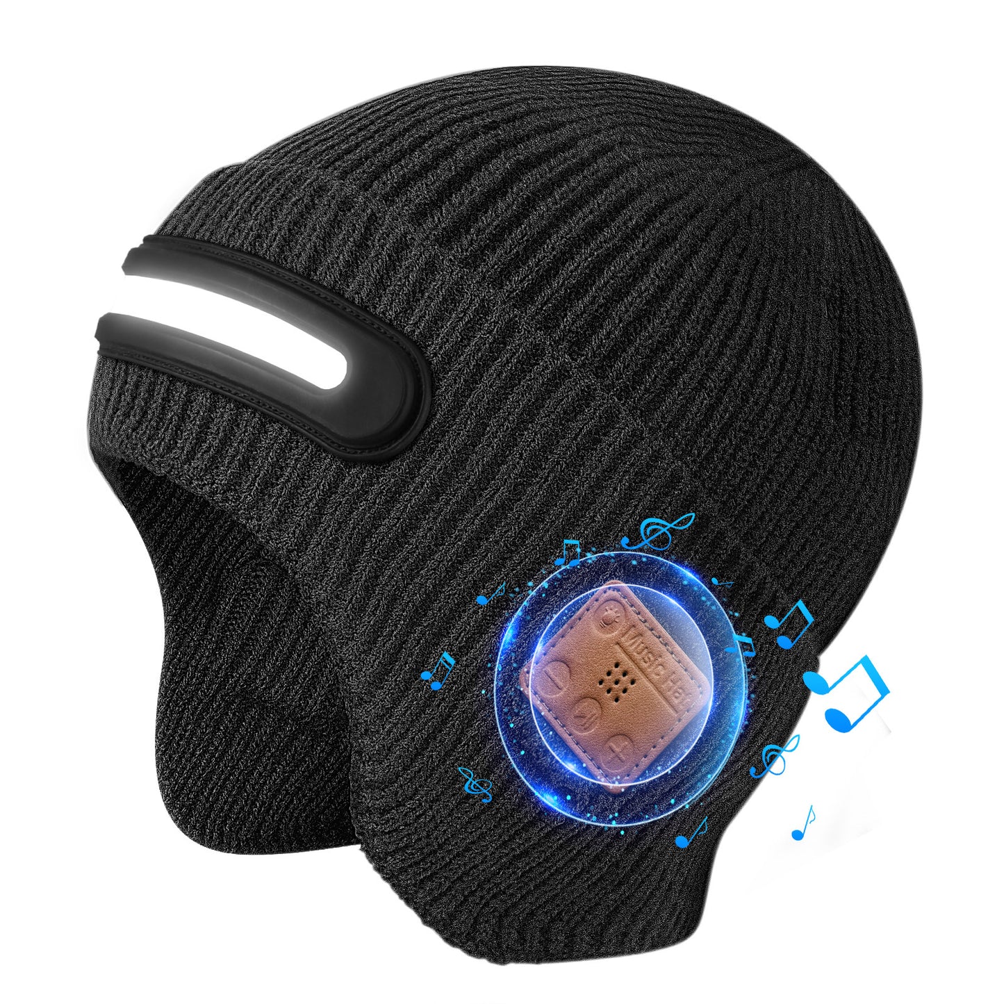 🎧Bluetooth LED black knitted hat