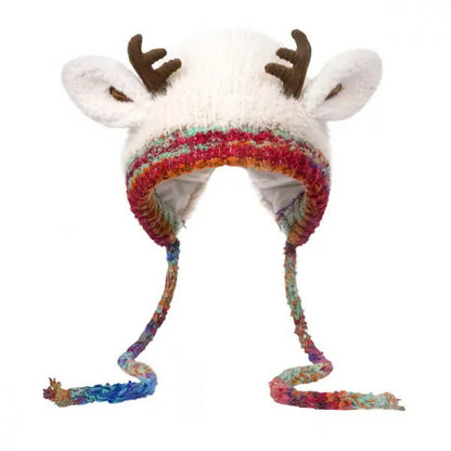 🦌【Winter essentials】Knitted ear-protecting windproof and warm antler hat🧣