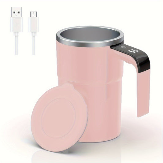 ☕ Automatic self-stirring mug with LED temperature display.