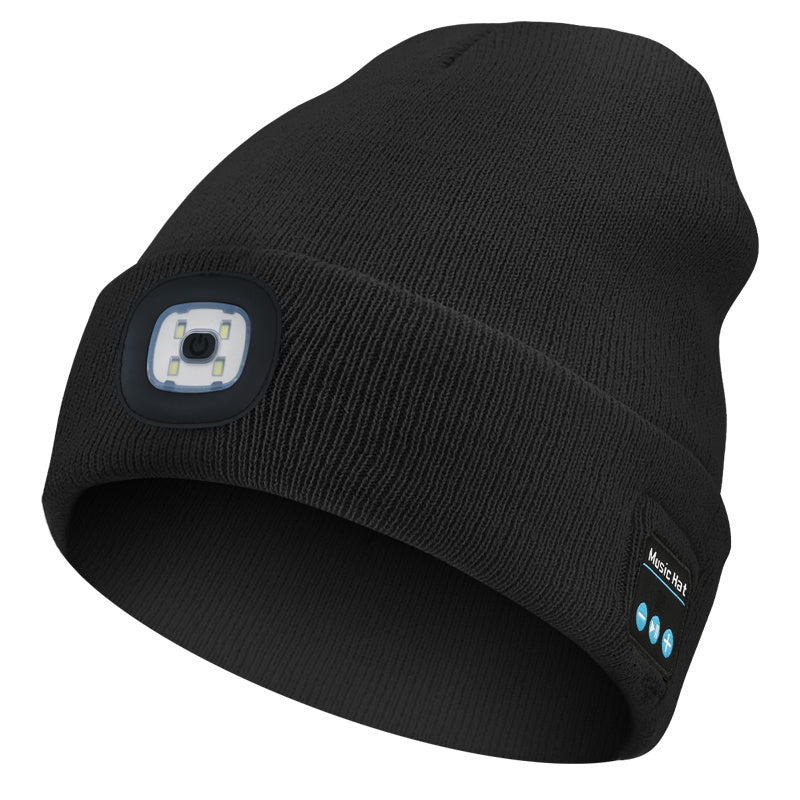 🎧Bluetooth LED black knitted hat