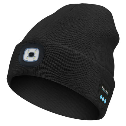 🎧Bluetooth LED black knitted hat