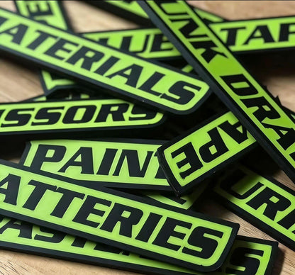 🔩12 magnetic toolbox labels