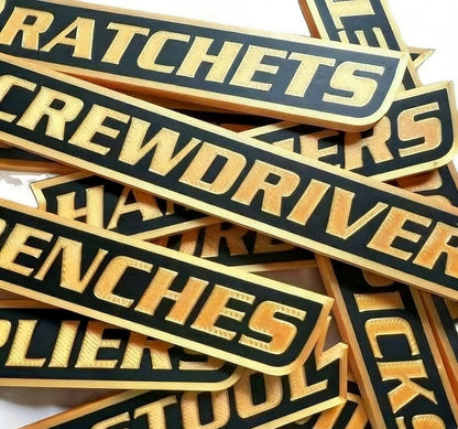 🔩12 magnetic toolbox labels