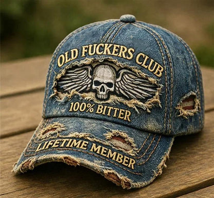 🏆Flash Sale 60% OFF - ❤️Old Fuckers Club-Handmade Vintage Baseball Cap🎁-BUY 3 FREE SHIPPING