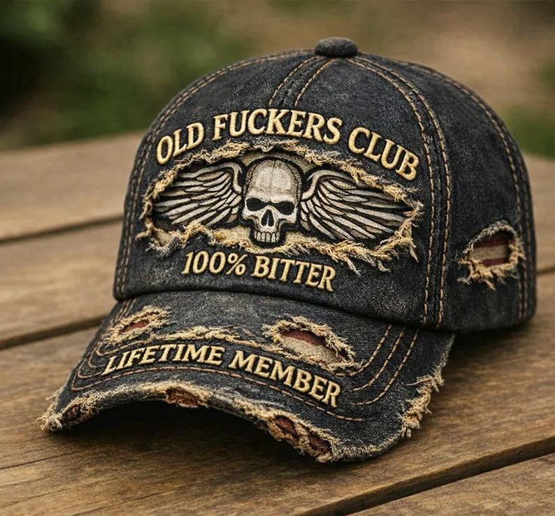 🏆Flash Sale 60% OFF - ❤️Old Fuckers Club-Handmade Vintage Baseball Cap🎁-BUY 3 FREE SHIPPING