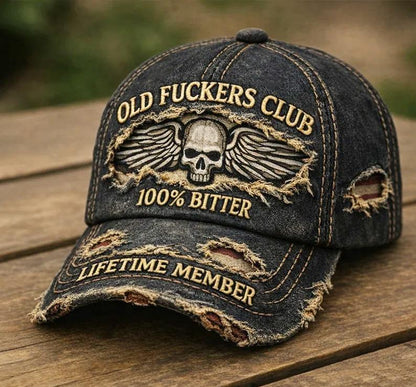 🏆Flash Sale 60% OFF - ❤️Old Fuckers Club-Handmade Vintage Baseball Cap🎁-BUY 3 FREE SHIPPING