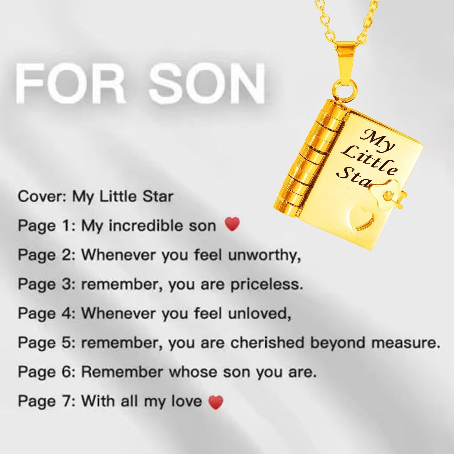 ✨📿My little star book necklace, a gift for my family