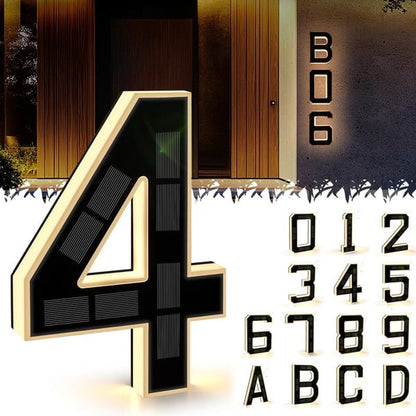 ☀️Solar Lighted House Numbers 9 Inch Waterproof LED Address Signs✨