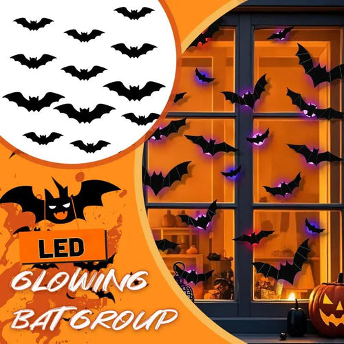 🎁Halloween Eve Promotions 🔥LED Glowing Bat Group
