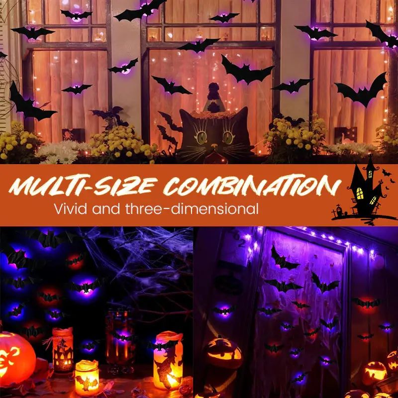 🎁Halloween Eve Promotions 🔥LED Glowing Bat Group