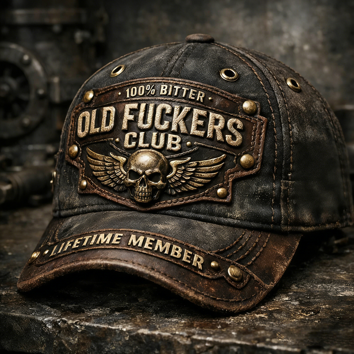🏆Flash Sale 60% OFF - ❤️Old Fuckers Club-Handmade Vintage Baseball Cap🎁-BUY 3 FREE SHIPPING