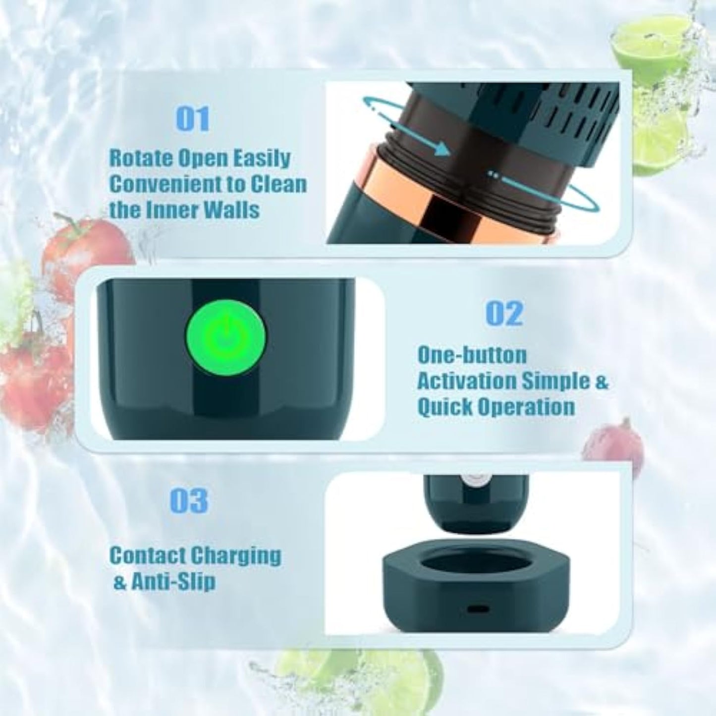 💥【Christmas Discount】Portable Fruit and Vegetable Cleaner with OH Ion Purification Technology for Cleaning Food🎄